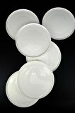 Digithome Elif Porselen 6'lı Servis ve Sunum Tabağı Seti 27 Cm Krem - TL4052334 C320.003