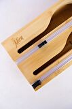 Digithome Bambu 2 Bölmeli Streç ve Alüminyum Folyo Kesici Organizer Düzenleyici – D/11 C1-1-289