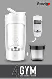 Stevig 4 Gym Şarj Edilebilir Elektrikli Protein Shaker 650 Ml White ST-226