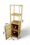 Digithome Bambu Tek Kapaklı 3 Raflı Çok Amaçlı Düzenleyici Organizer Dik Dolap JWBW-5049