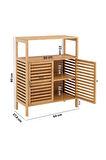 Digithome Bambu Çift Kapaklı 2 Raflı Çok Amaçlı Düzenleyici Organizer Dolap C1-1-100