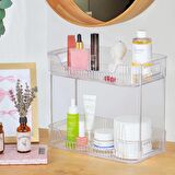 Porsima HMD-002 Çok Amaçlı Banyo Mutfak Organizer Makyaj Düzenleyicisi 2 Katlı Raf