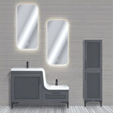 UBM Lotus Lake Kapaklı Boy Dolaplı MDF Banyo Dolabı 115 CM Antrasit
