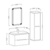 Ubm Arlin 80 Cm Lake Banyo Dolabı Antrasit