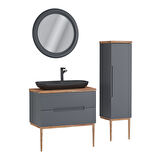 Ubm Monarc 100 Cm Lake Banyo Dolabı Antrasit