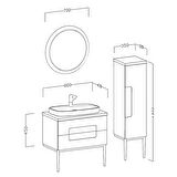 Ubm Monarc 80 Cm Lake Banyo Dolabı Krem