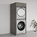 Ubm Senfoni Çamaşır ve Kurutma Makinesi Dolabı 70 Cm Retro Gümüş