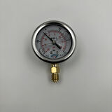 Manometre Gliserinli Alttan Çıkışlı Q63 - 0 - 1 + 1.5 Bar 1/4