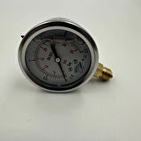 Manometre Gliserinli Alttan Çıkışlı Q63 - 0 - 2.5 Bar 1/4