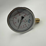 Ø 100 - 1 + 3 BAR 1/2 GLİSERİNLİ ALTTAN ÇIKIŞLI MANOMETRE
