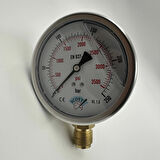 Ø 100 - 0 - 250 BAR 1/2 GLİSERİNLİ ALTTAN ÇIKIŞLI MANOMETRE