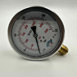 Ø 100 - 0 - 250 BAR 1/2 GLİSERİNLİ ALTTAN ÇIKIŞLI MANOMETRE