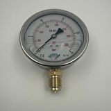 Q 100 - 0 - 25 BAR 1/2 GLİSERİNLİ ALTTAN ÇIKIŞLI MANOMETRE