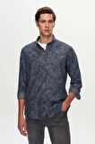 Ds Damat Slim Fit İndigo Baskılı Gömlek 3HC02HD342651