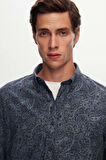 Ds Damat Slim Fit İndigo Baskılı Gömlek 3HC02HD342651