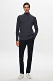 Ds Damat Regular Fit İndigo Jakar Desenli Kazak 3HC0690160341