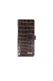 Guard Large Croco Kahverengi Kart ve Para Slotlu Hakiki Deri Telefon Cüzdanı Erkek / Kadın P3032