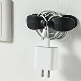 OLLEVRA 2li Kablo Tutucu Silikon Kordon Sarıcı Kablo Yönetici Klips