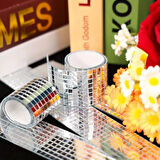 OLLEVRA 1 Metre Uzunluğunda Gümüş Renk Aynalı Mozaik Bant Taşlı Dekor Bandı 4 cm x 1 mt