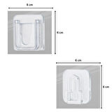 OLLEVRA Eşya Sabitleme Askısı 10'lu Şeffaf Çift Taraflı Yapışkanlı Geçmeli Klips