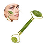 OLLEVRA Özel Süngerli Kutusunda Kırılmaz Çift Taraflı Cilt Yüz Masaj Aleti Jade Roller Yeşim Taş