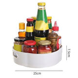 OLLEVRA 360 Derece Dönebilen Mekanizmalı Yuvarlak Tepsi Formlu Sunum ve Servis Organizer Tablası
