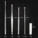 OLLEVRA 6 Parça Paslanmaz Çelik Kulak Balmumu Toplayıcı Çıkarıcı Temizleyici Bakımı Çubuk Seti