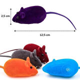 OLLEVRA 2li Evcil Hayvan Eğitim Sevimli Elastik Kedi Fare Tutma İnteraktif Sesli Eğitim Oyuncağı