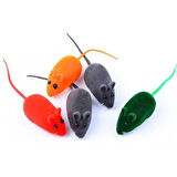 OLLEVRA 2li Evcil Hayvan Eğitim Sevimli Elastik Kedi Fare Tutma İnteraktif Sesli Eğitim Oyuncağı