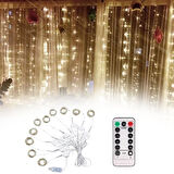 OLLEVRA Uzaktan Kumandalı LED Perdeye Takılabilen Kancalı Işık Usb 3x3 Metre Peri Perde LED