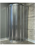 UBM Duşakabin Krom Oval Mika Camlı 80x80 (Teknesiz)