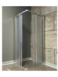 UBM Duşakabin Krom Kare Mika Camlı 80x80 (Teknesiz)