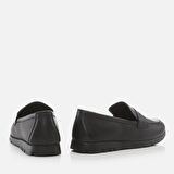 Hakiki Deri Siyah Kadın Loafer