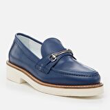 Hakiki Deri Lacivert Kadın Loafer