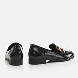 Hakiki Deri Siyah Kadın Loafer