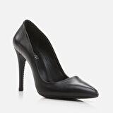 Hakiki Deri Siyah Kadın Stiletto