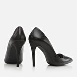 Hakiki Deri Siyah Kadın Stiletto