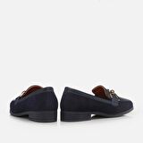 Hakiki Deri Lacivert Kadın Loafer
