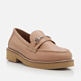 Hakiki Deri Naturel Kadın Loafer