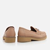 Hakiki Deri Naturel Kadın Loafer
