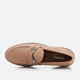 Hakiki Deri Naturel Kadın Loafer