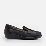 Hakiki Deri Siyah Kadın Loafer