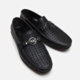 Hakiki Deri Siyah Erkek Loafer