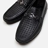 Hakiki Deri Siyah Erkek Loafer