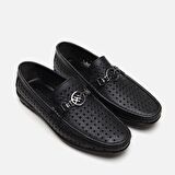 Hakiki Deri Siyah Erkek Loafer