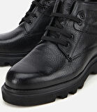 Erkek Deri Siyah Bağcıklı Kalın Tabanlı Casual Bot