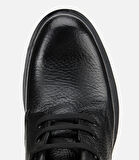 Erkek Deri Siyah Bağcıklı Kalın Tabanlı Casual Bot