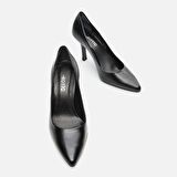 Hakiki Deri Siyah Kadın Stiletto