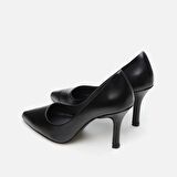 Hakiki Deri Siyah Kadın Stiletto