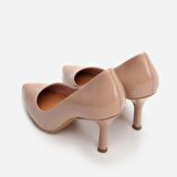 Hakiki Deri Naturel Kadın Stiletto